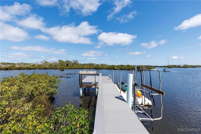 14211 W Saint Martins Rd, Crystal River, FL 34429 - view of dock featuring boat lift and a water view