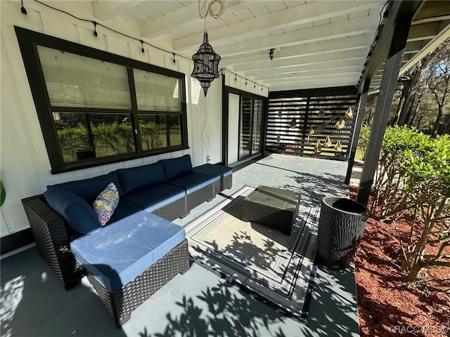 view of patio / terrace featuring an outdoor hangout area