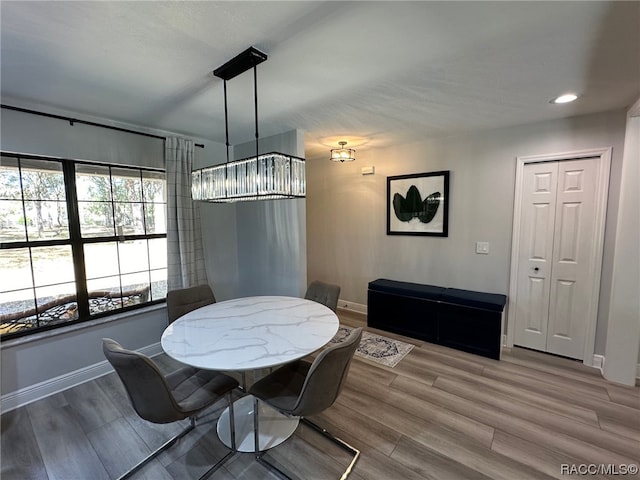 dining room with hardwood / wood-style floors