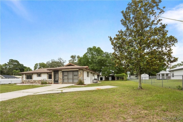 5761 S Eaton Ter, Inverness, FL 34452 - view of front of house with stone siding and concrete driveway