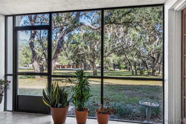 view of unfurnished sunroom