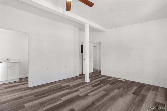 383 S Rooks Ave, Inverness, FL 34453 - unfurnished room with baseboards, wood finished floors, and a ceiling fan