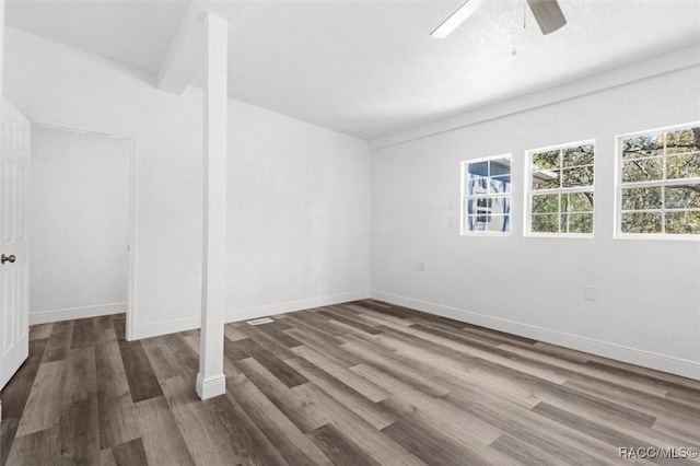 383 S Rooks Ave, Inverness, FL 34453 - unfurnished room with baseboards, wood finished floors, and a ceiling fan