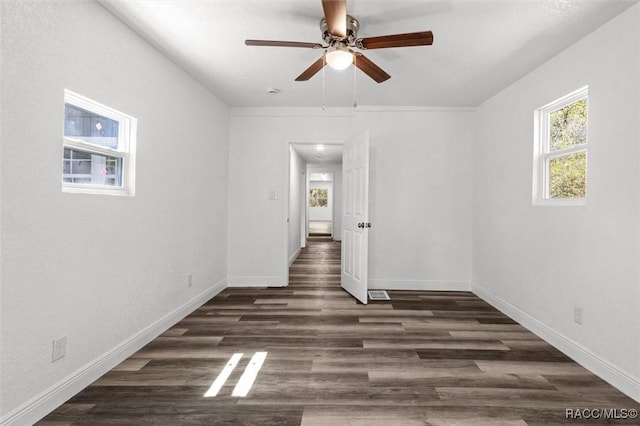 383 S Rooks Ave, Inverness, FL 34453 - spare room with baseboards, wood finished floors, and a ceiling fan