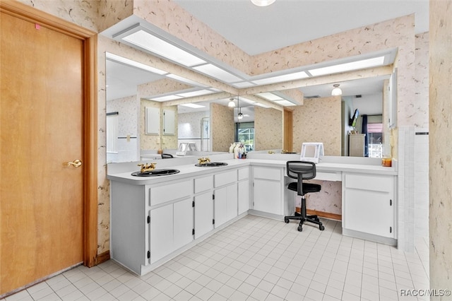 bathroom featuring vanity and tile patterned floors