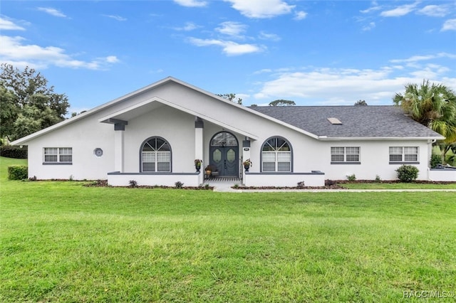 view of front of house with a front yard