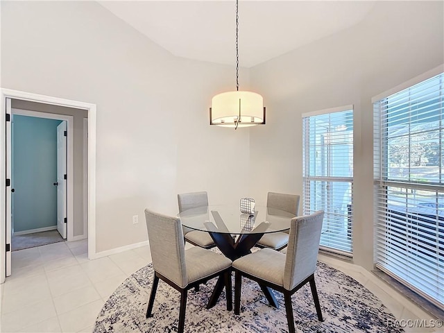 view of tiled dining room