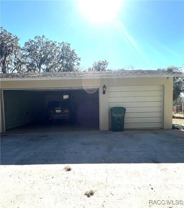 view of garage