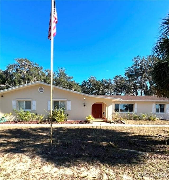 view of single story home