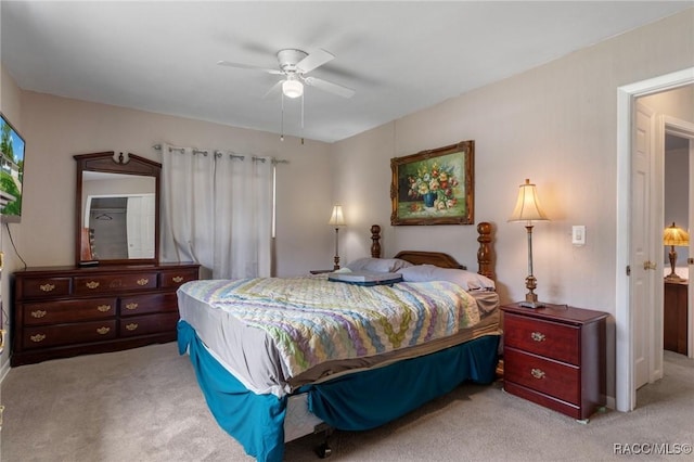 833 Maple Ave, Inverness, FL 34452 - bedroom featuring light colored carpet and a ceiling fan