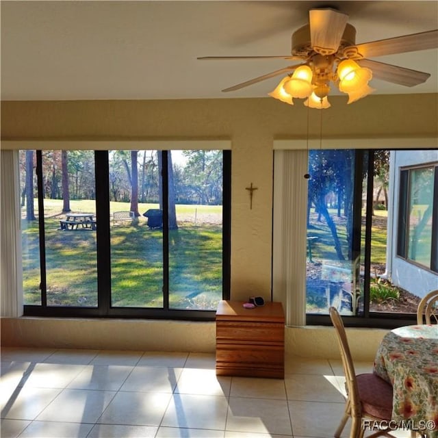 view of tiled dining space