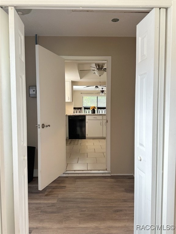 hallway featuring hardwood / wood-style floors