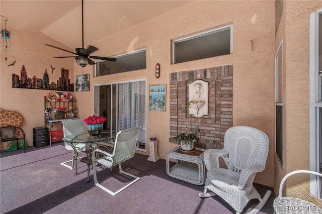 view of patio with ceiling fan