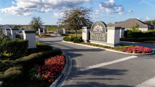 view of community sign