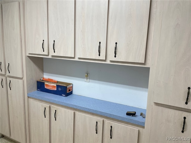 kitchen with light brown cabinetry