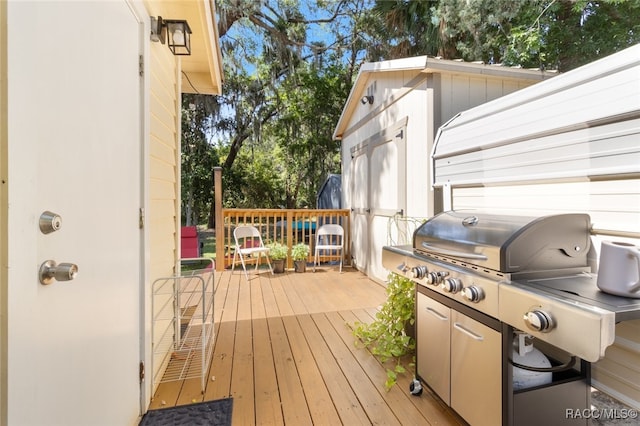 view of wooden deck