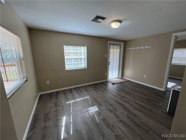 interior space featuring dark hardwood / wood-style floors