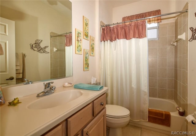1112 W Diamond Shore Loop Unit 45, Hernando, FL 34442 - full bathroom featuring vanity, tile patterned floors, and shower / tub combo with curtain
