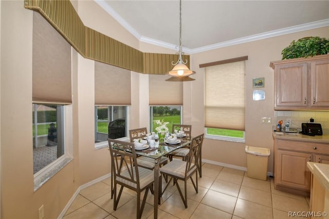 1112 W Diamond Shore Loop Unit 45, Hernando, FL 34442 - dining room featuring light tile patterned floors and crown molding