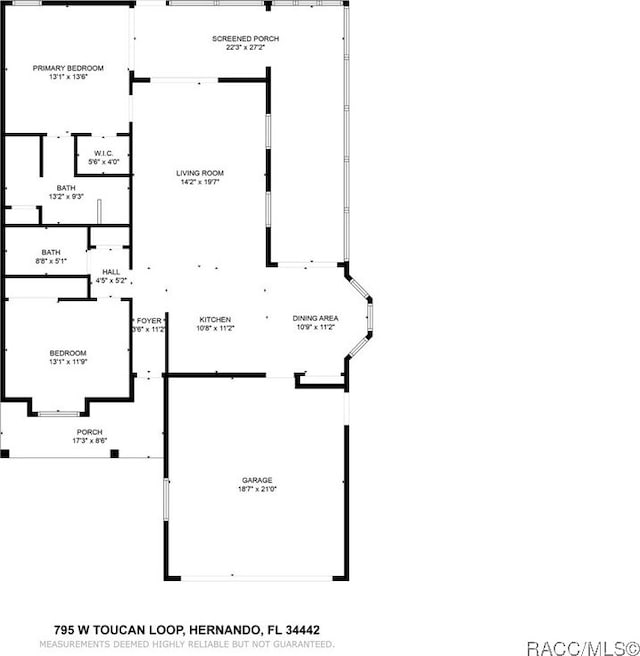 795 W Toucan Loop, Hernando, FL 34442 - floor plan / room layout