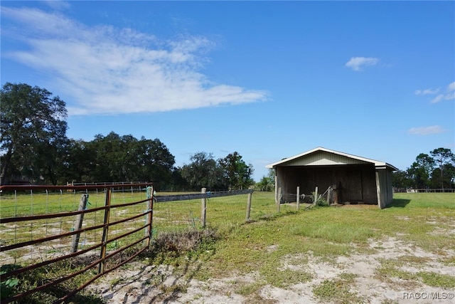 exterior space featuring a rural view