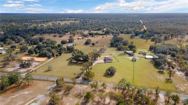 bird's eye view featuring a rural view