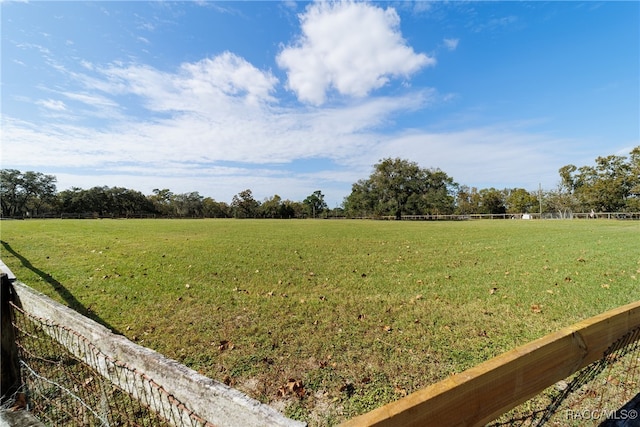 view of yard featuring a rural view