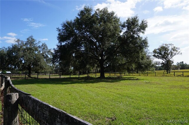 view of yard featuring a rural view