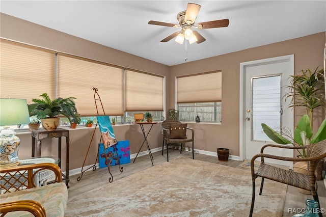 4 S Columbus St, Beverly Hills, FL 34465 - living area featuring a ceiling fan and wood finished floors
