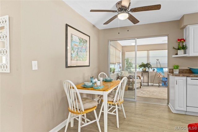 4 S Columbus St, Beverly Hills, FL 34465 - dining room featuring light wood-type flooring and a ceiling fan