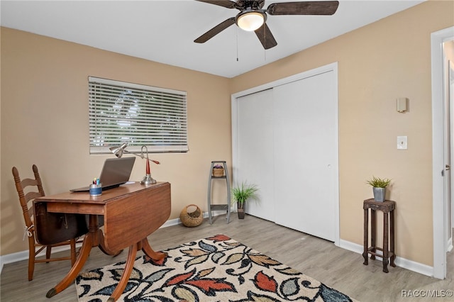 4 S Columbus St, Beverly Hills, FL 34465 - office featuring a ceiling fan and light wood-style floors