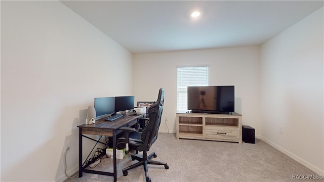 view of carpeted office