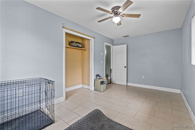 8 S Columbus St, Beverly Hills, FL 34465 - unfurnished bedroom with ceiling fan and light tile patterned flooring