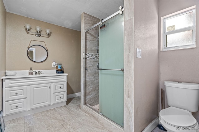 8 S Columbus St, Beverly Hills, FL 34465 - bathroom featuring vanity, a shower stall, and marble finish flooring