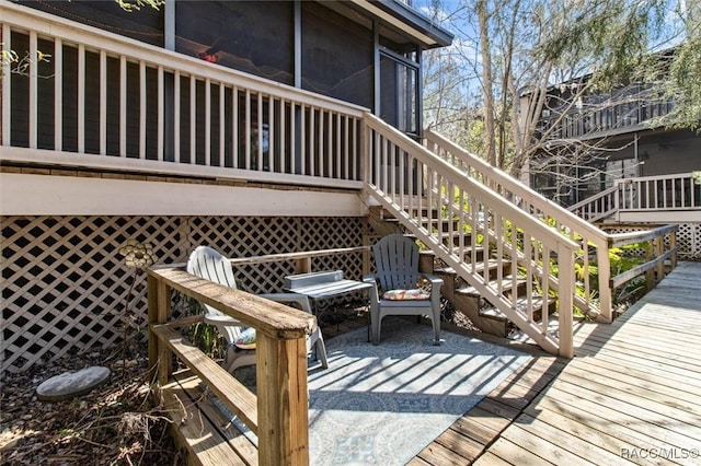 deck with stairs