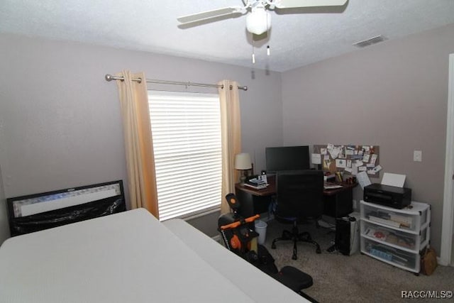 2745 N Canterbury Lake Dr, Hernando, FL 34442 - carpeted bedroom featuring an office area and ceiling fan