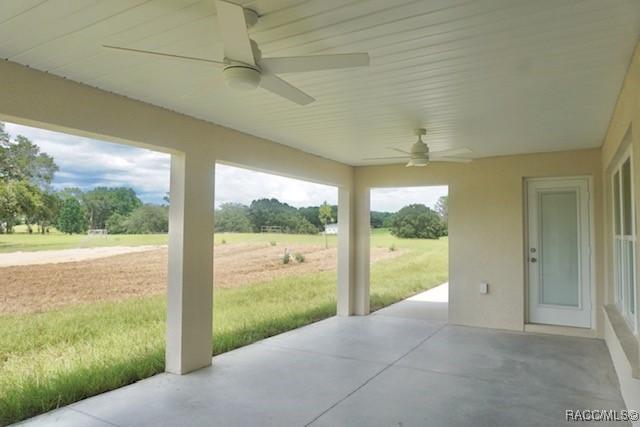 653 E Connecticut Ln, Hernando, FL 34442 - view of patio featuring ceiling fan
