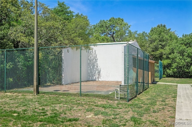 view of outdoor structure featuring fence