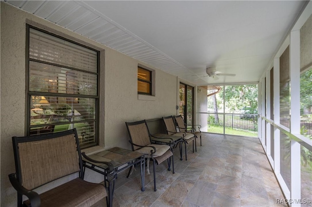 1179 N Point Lonesome Rd, Inverness, FL 34453 - sunroom with a ceiling fan