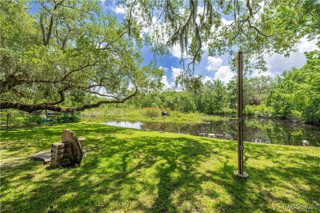 1179 N Point Lonesome Rd, Inverness, FL 34453 - view of green lawn with a water view
