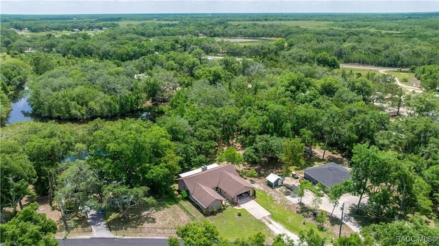 1179 N Point Lonesome Rd, Inverness, FL 34453 - drone / aerial view of a heavily wooded area and a large body of water