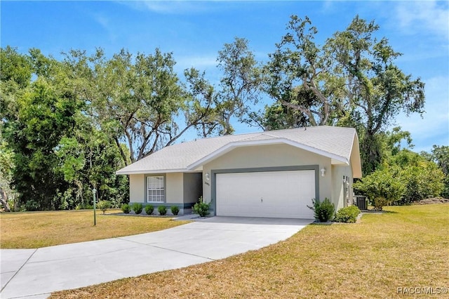 2885 N Attebury Pt, Hernando, FL 34442 - single story home with an attached garage, a front yard, concrete driveway, and stucco siding