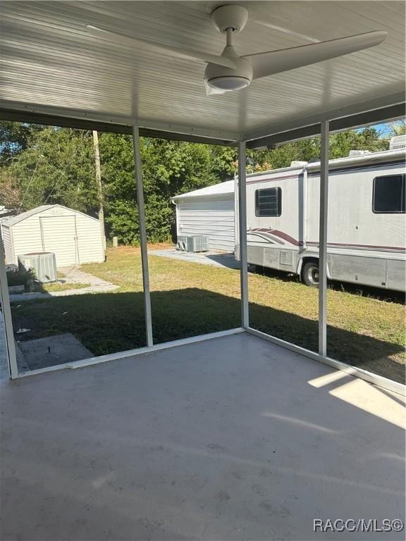 view of unfurnished sunroom