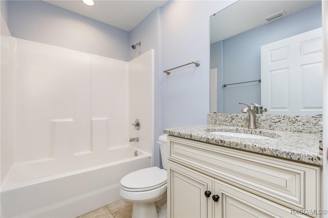 9459 N Camel Dr, Citrus Springs, FL 34434 - bathroom with vanity, shower / washtub combination, and tile patterned flooring