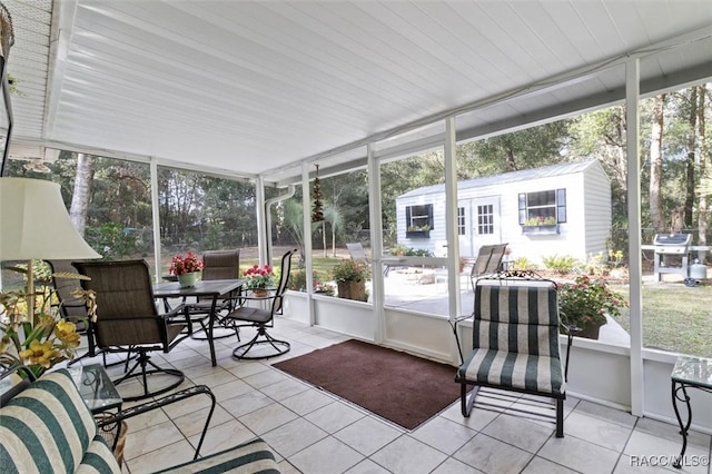 view of sunroom