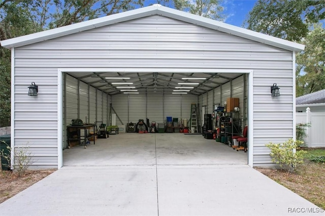 view of garage