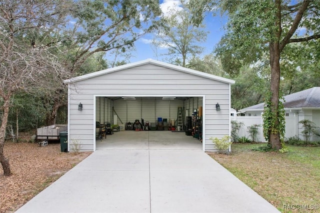 view of garage