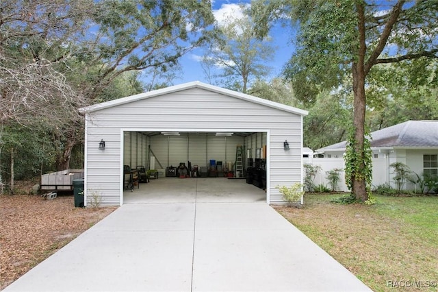 view of garage