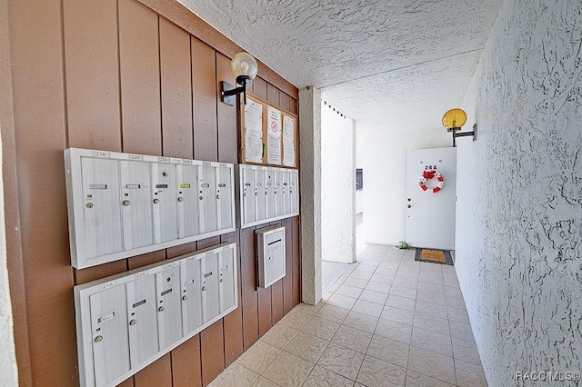 hallway with mail boxes