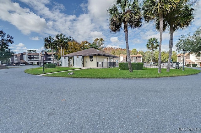 view of front of home with a front yard